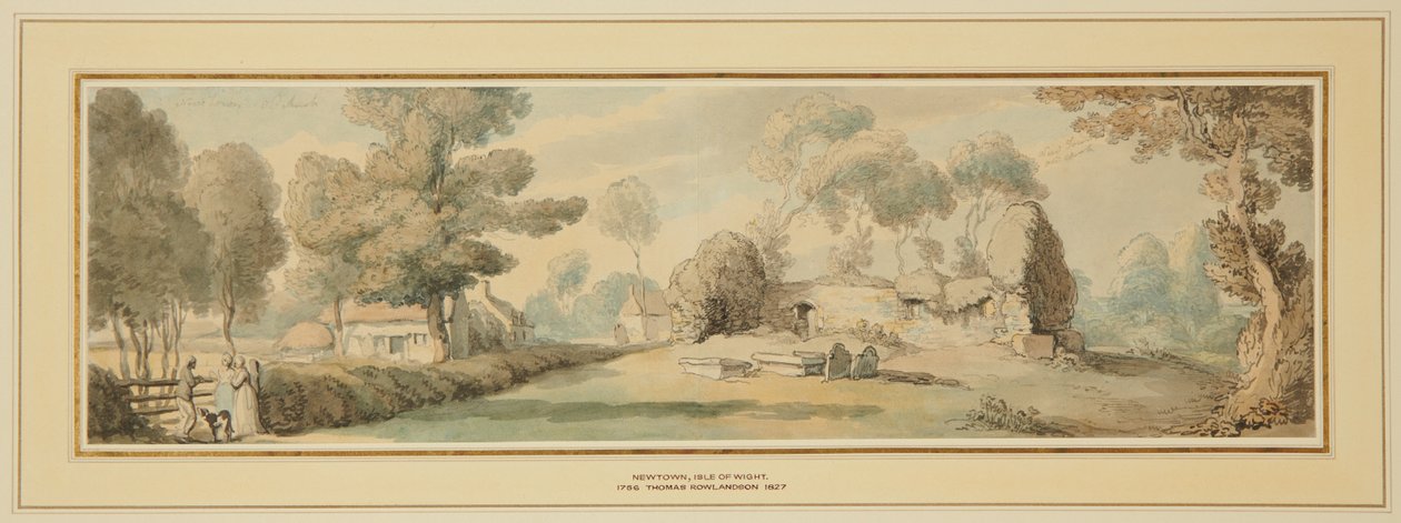 Neue Stadt, Alte Kirche (Isle of Wight) von Thomas Rowlandson