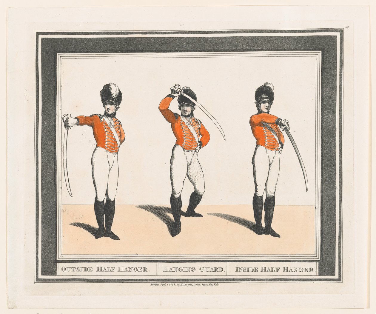 Outside Half Hanger, Hanging Guard, Inside Half Hanger, 1. September 1798 von Thomas Rowlandson