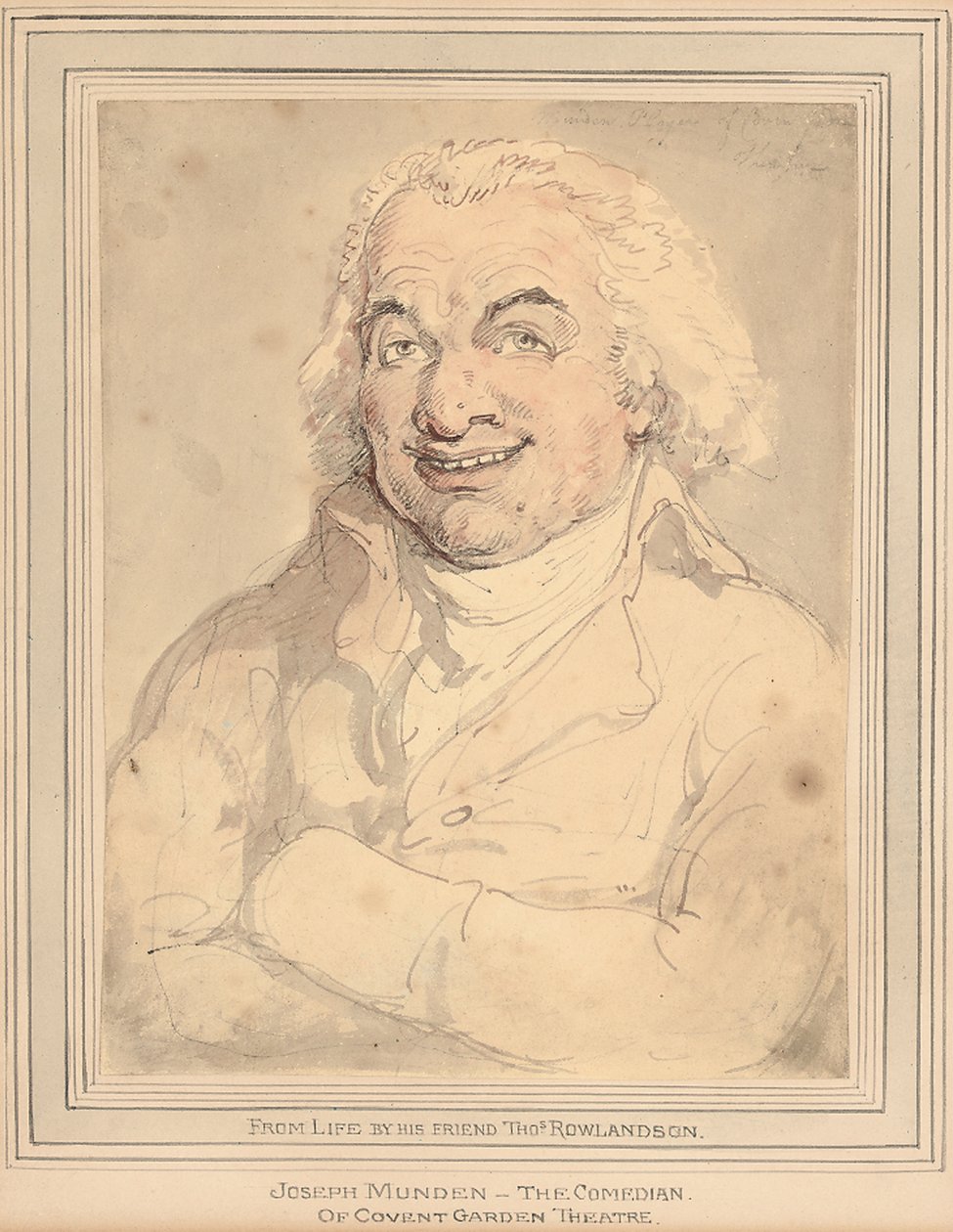 Porträt von Joseph Munden, Brustlänge, in einem bufffarbenen Mantel von Thomas Rowlandson