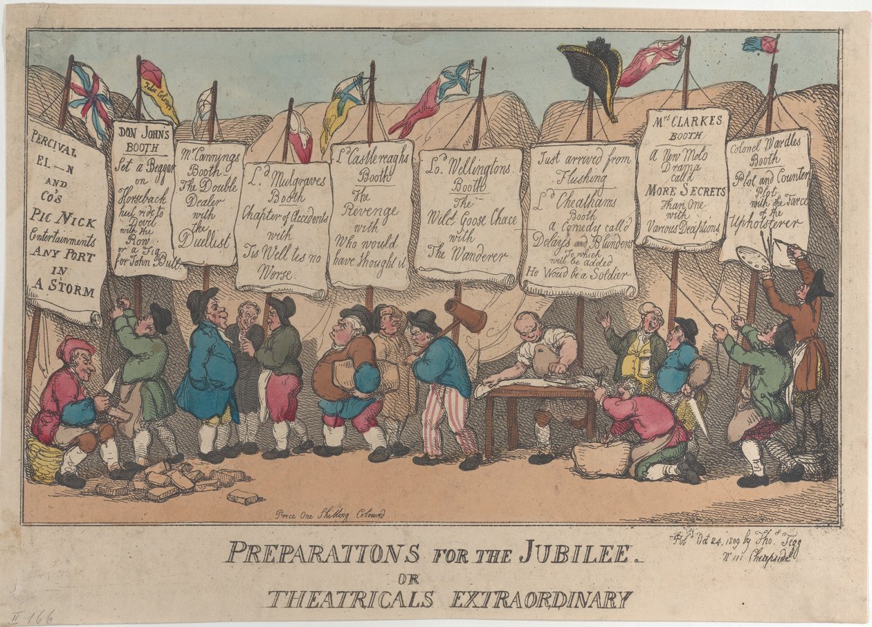 Vorbereitungen für das Jubiläum oder außergewöhnliche Theatervorstellungen, 24. Oktober 1809 von Thomas Rowlandson