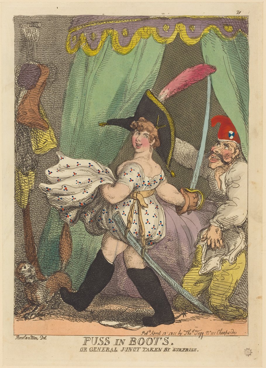 Der gestiefelte Kater oder General Junot überrascht von Thomas Rowlandson