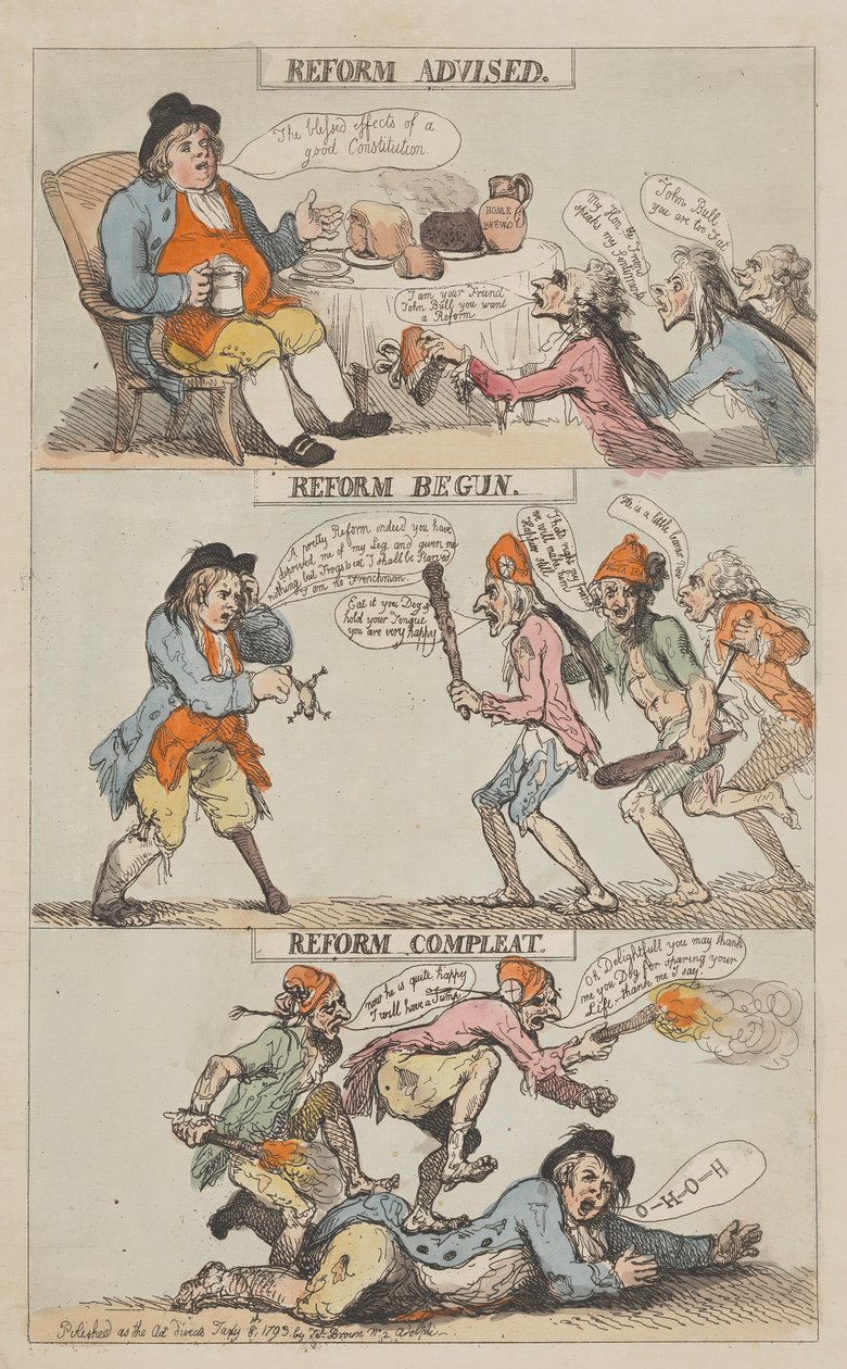 Reform Empfohlen - Reform Begonnen - Reform Vollendet von Thomas Rowlandson