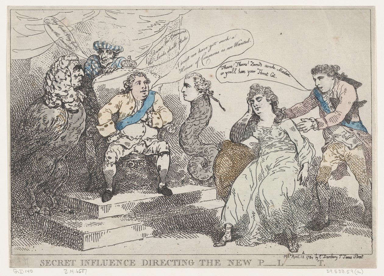Geheimer Einfluss, der das neue Parlament lenkt, 18. Mai 1784 von Thomas Rowlandson
