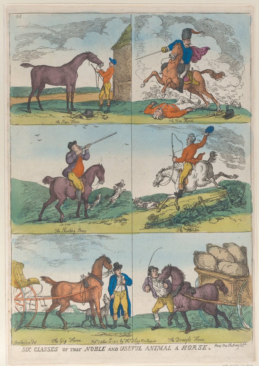 Sechs Klassen des edlen und nützlichen Tieres Pferd, 10. Oktober 1811 von Thomas Rowlandson