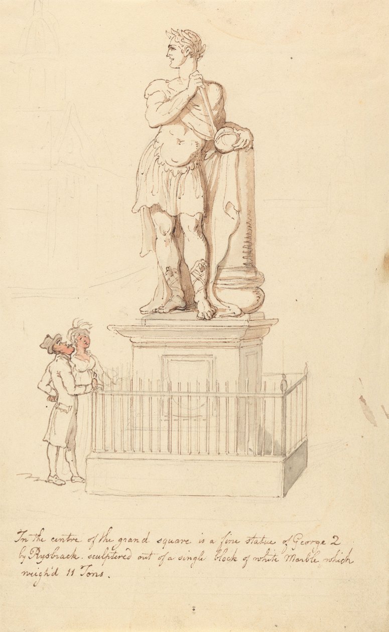 Statue von Georg II., Greenwich von Thomas Rowlandson