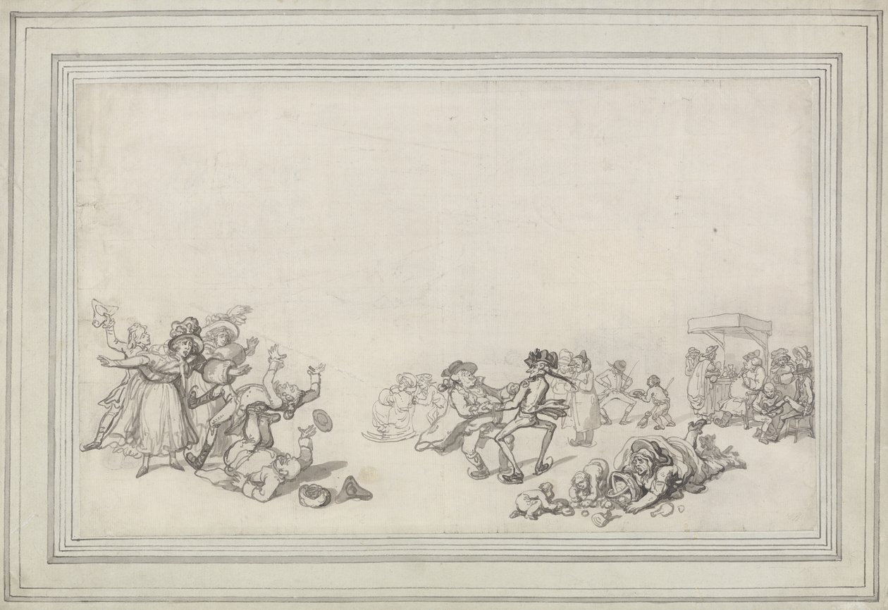 Studie von Schlittschuhläufern: Schlittschuhlaufen auf der Serpentine von Thomas Rowlandson