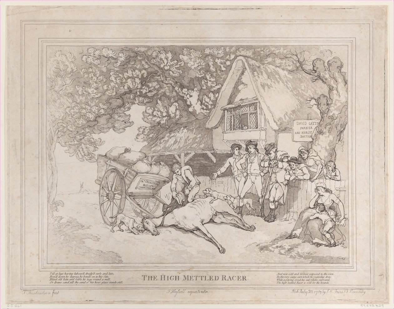 Das Kutschpferd aus Das Leben eines Rennpferdes, oder Der hochmütige Renner von Thomas Rowlandson