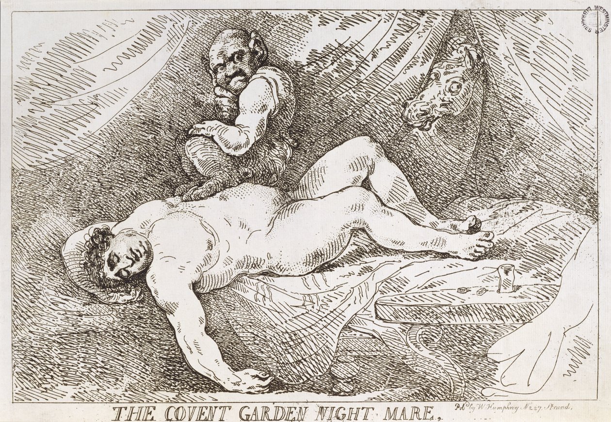Der Albtraum von Covent Garden, veröffentlicht von W. Humphrey, 1784 von Thomas Rowlandson