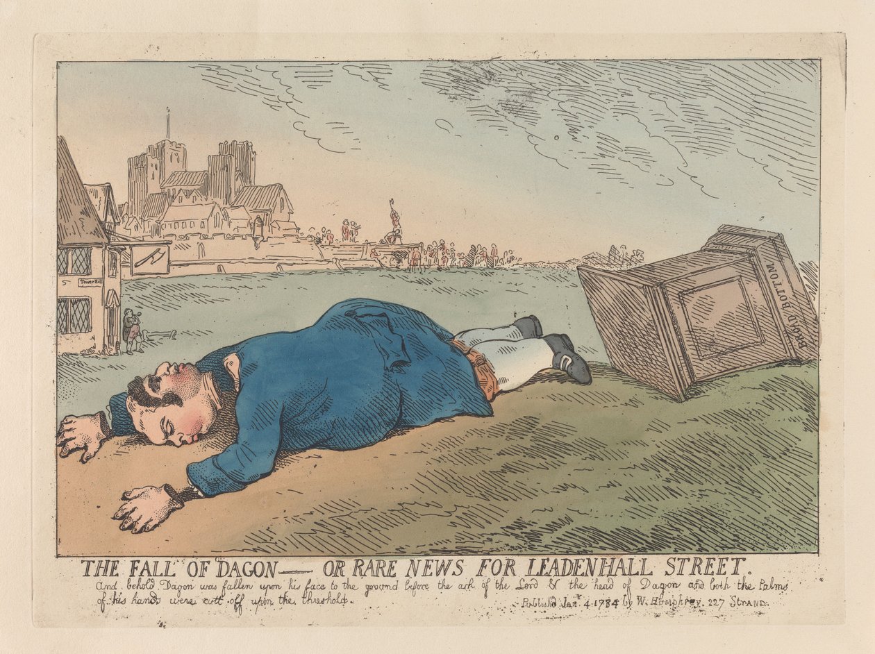 Der Fall von Dagon oder Seltene Neuigkeiten für die Leadenhall Street von Thomas Rowlandson