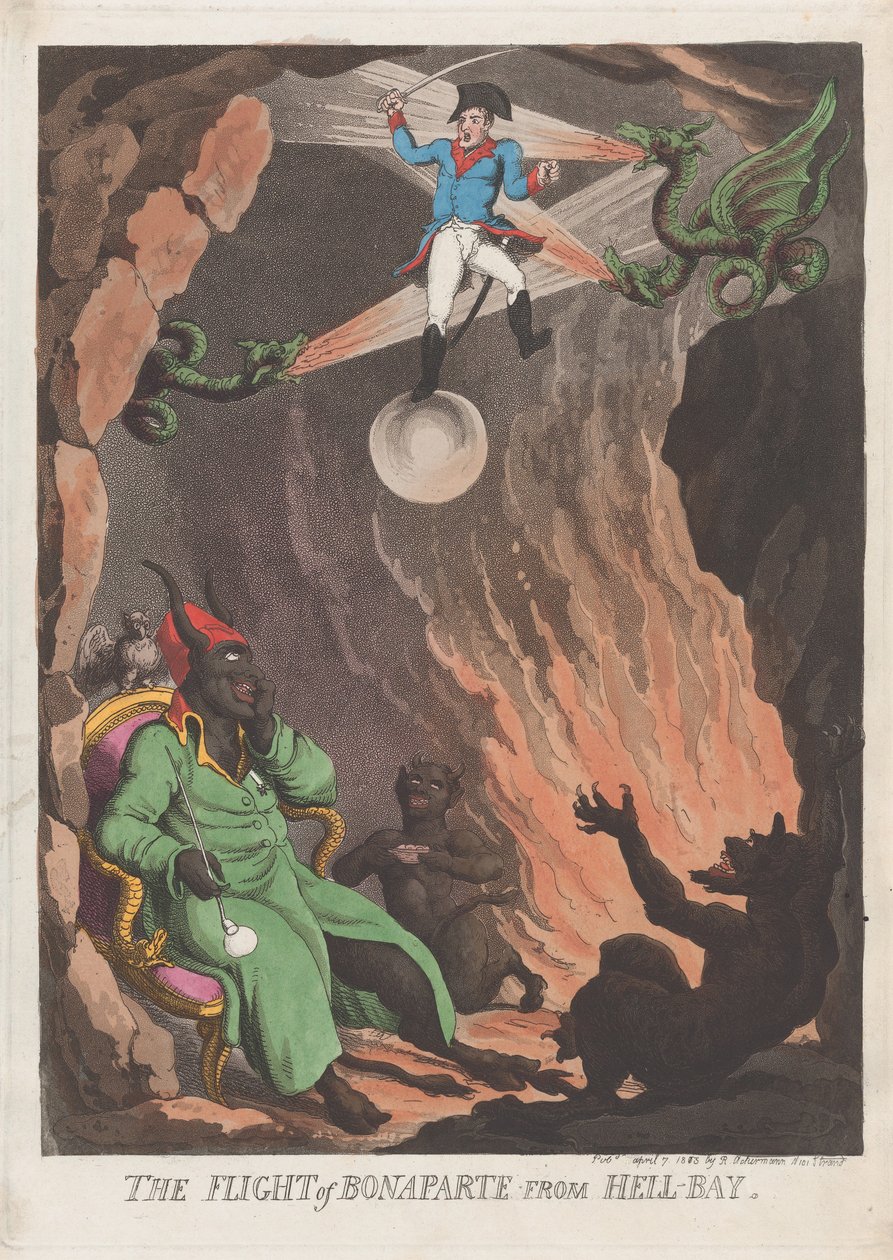 Die Flucht von Bonaparte aus Hell-Bay, 7. April 1803 von Thomas Rowlandson