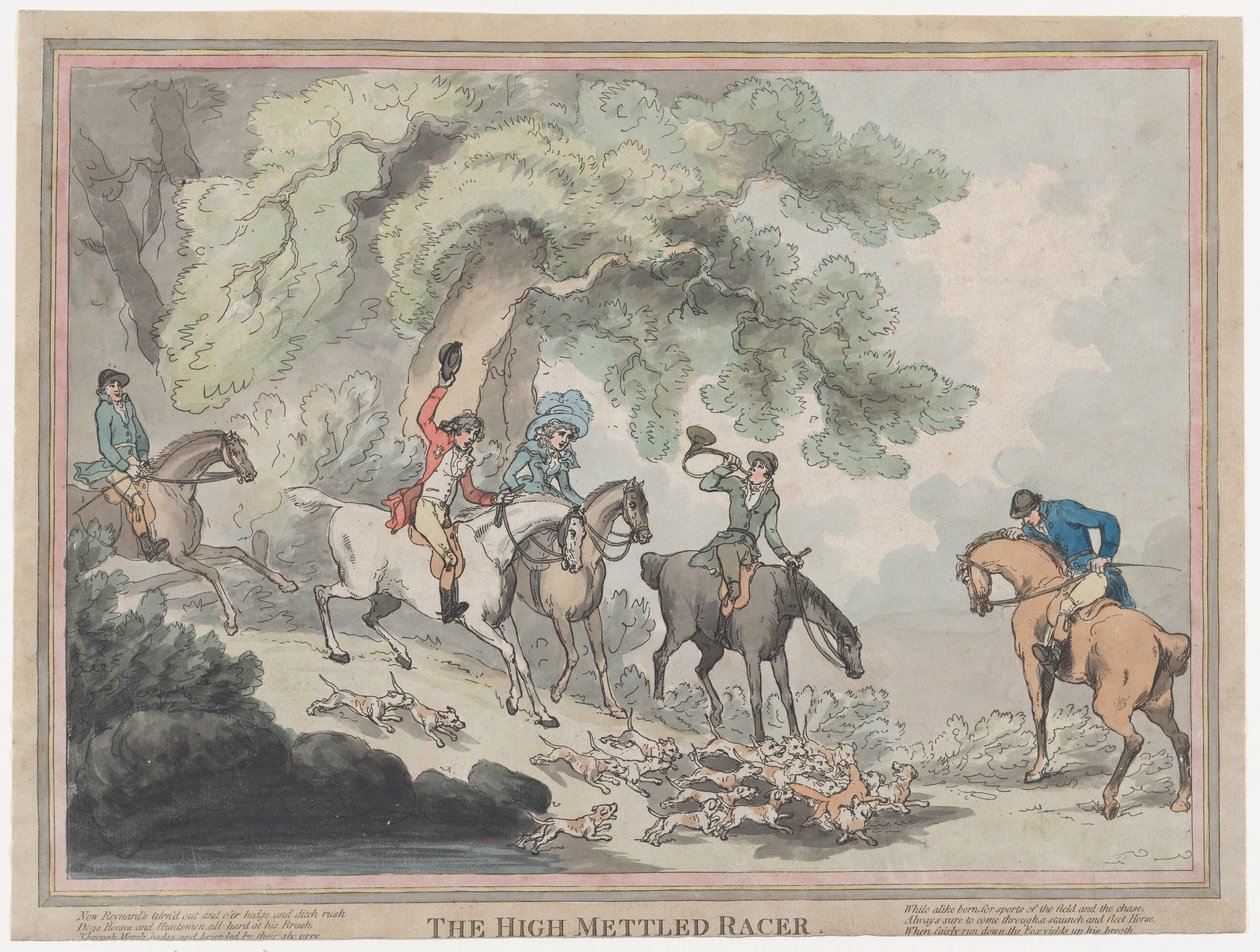 Der Jäger aus Das Leben eines Rennpferdes, oder Der hochmütige Renner, 20. Juli 1789 von Thomas Rowlandson