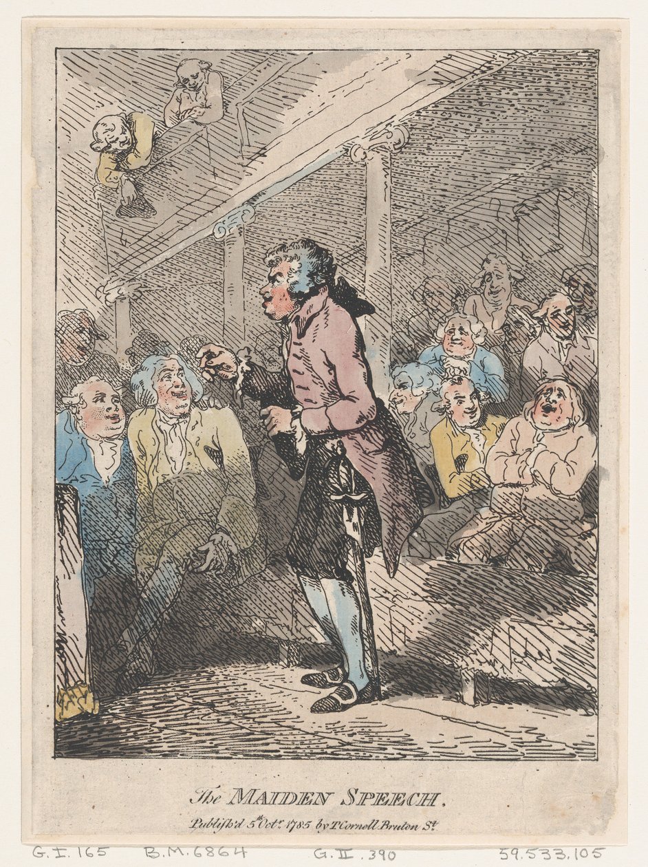 Die Jungfernrede, 5. Oktober 1785 von Thomas Rowlandson