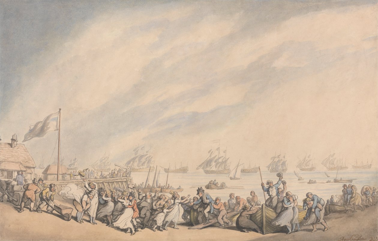 Die Rückkehr der Flotte nach Great Yarmouth im Jahr 1797 von Thomas Rowlandson