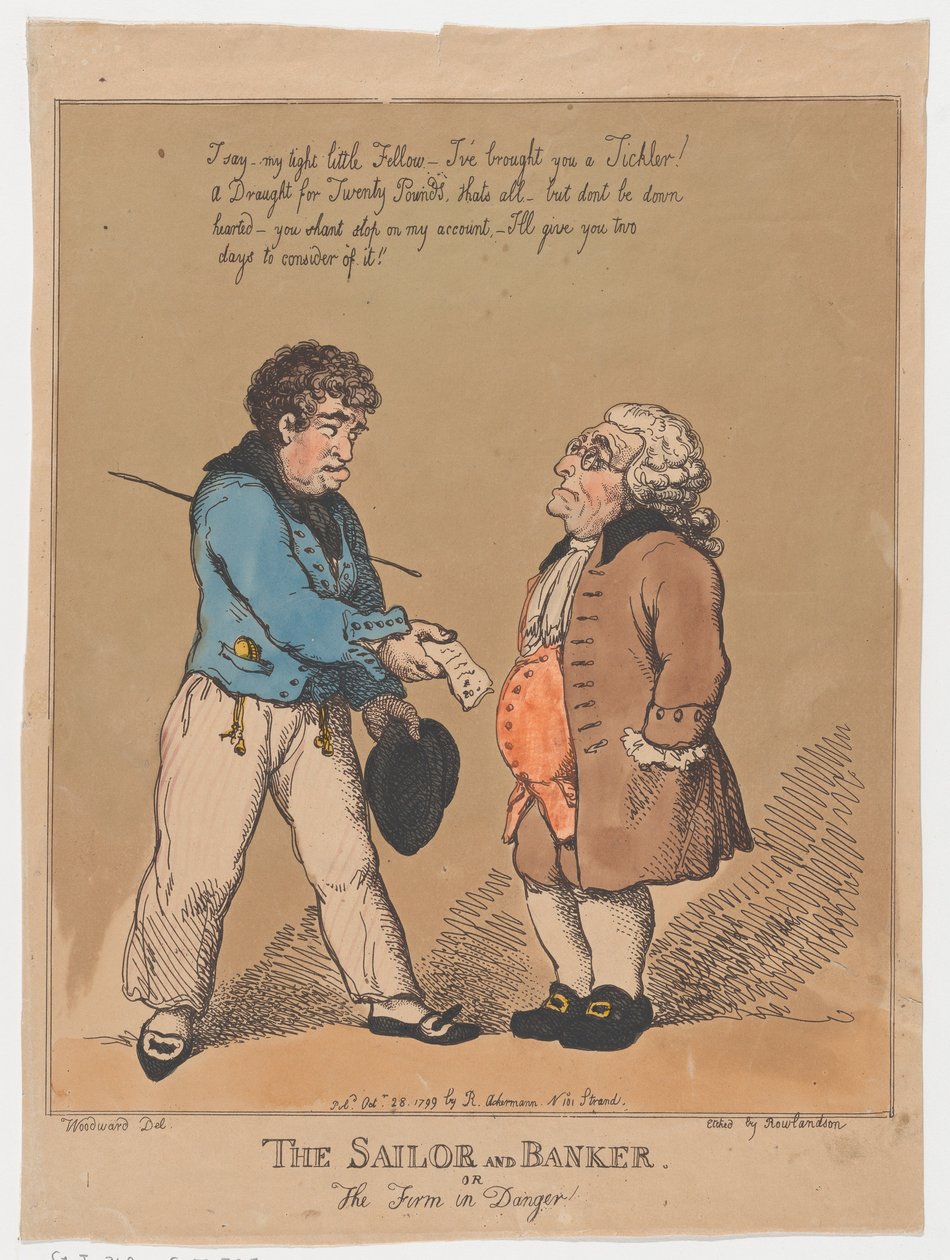 Der Seemann und der Banker, oder die Firma in Gefahr, 28. Oktober 1799 von Thomas Rowlandson