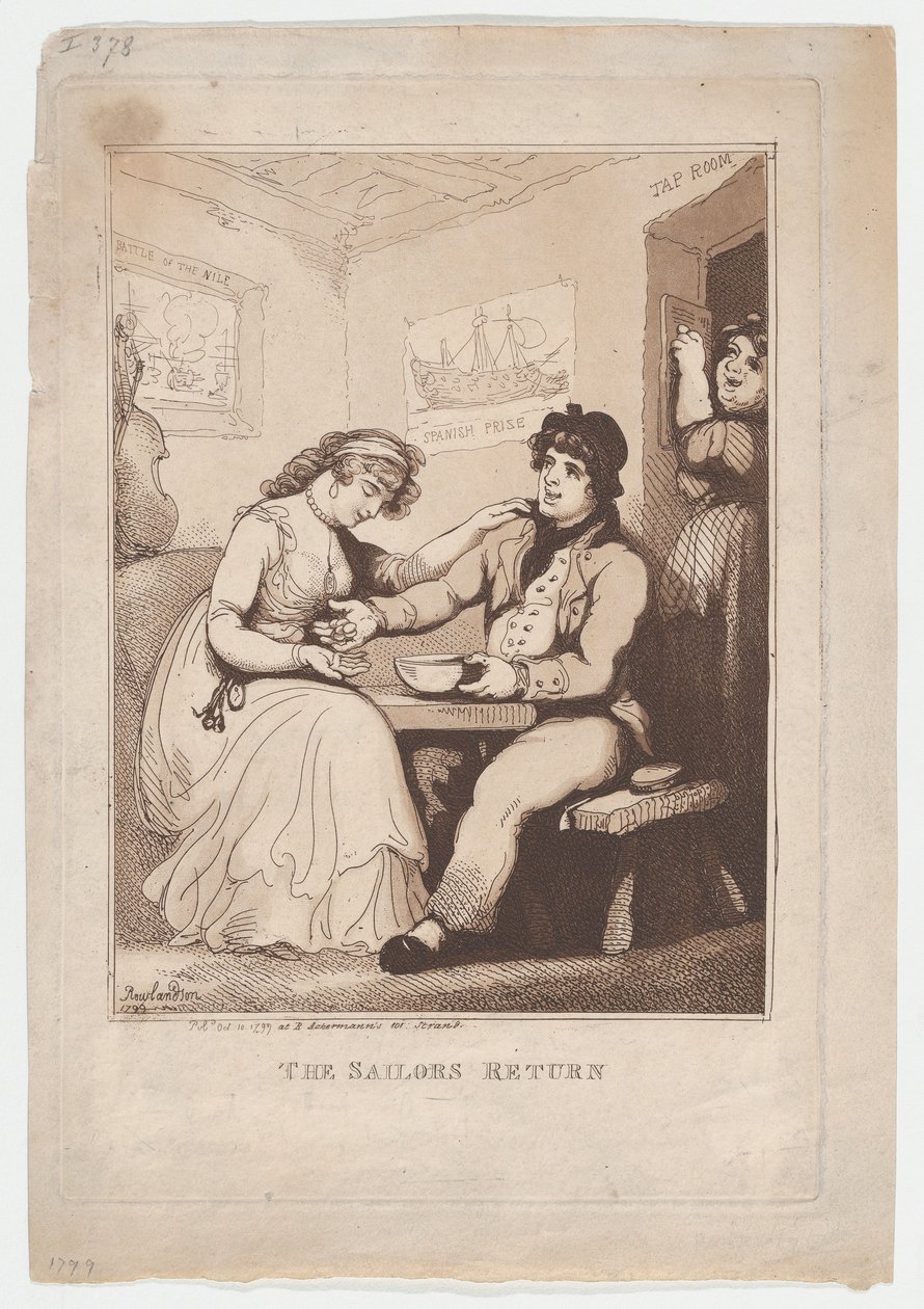 Die Rückkehr des Seemanns, 10. Oktober 1799 von Thomas Rowlandson