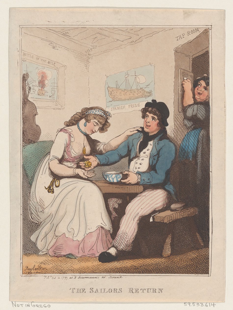 Die Rückkehr des Seemanns, 10. Oktober 1799 von Thomas Rowlandson