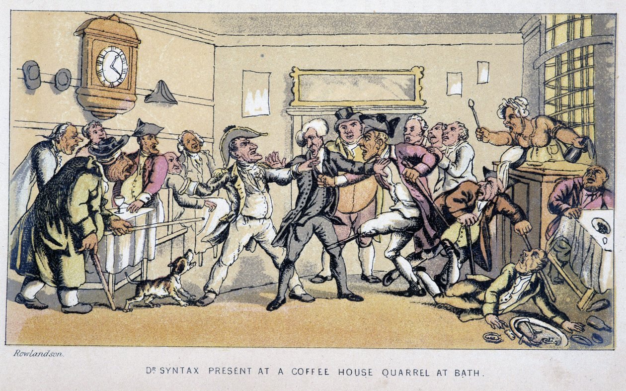 Der Doktor in einem Bistro, in dem ein Kampf ausbricht - in „Doctor Syntax