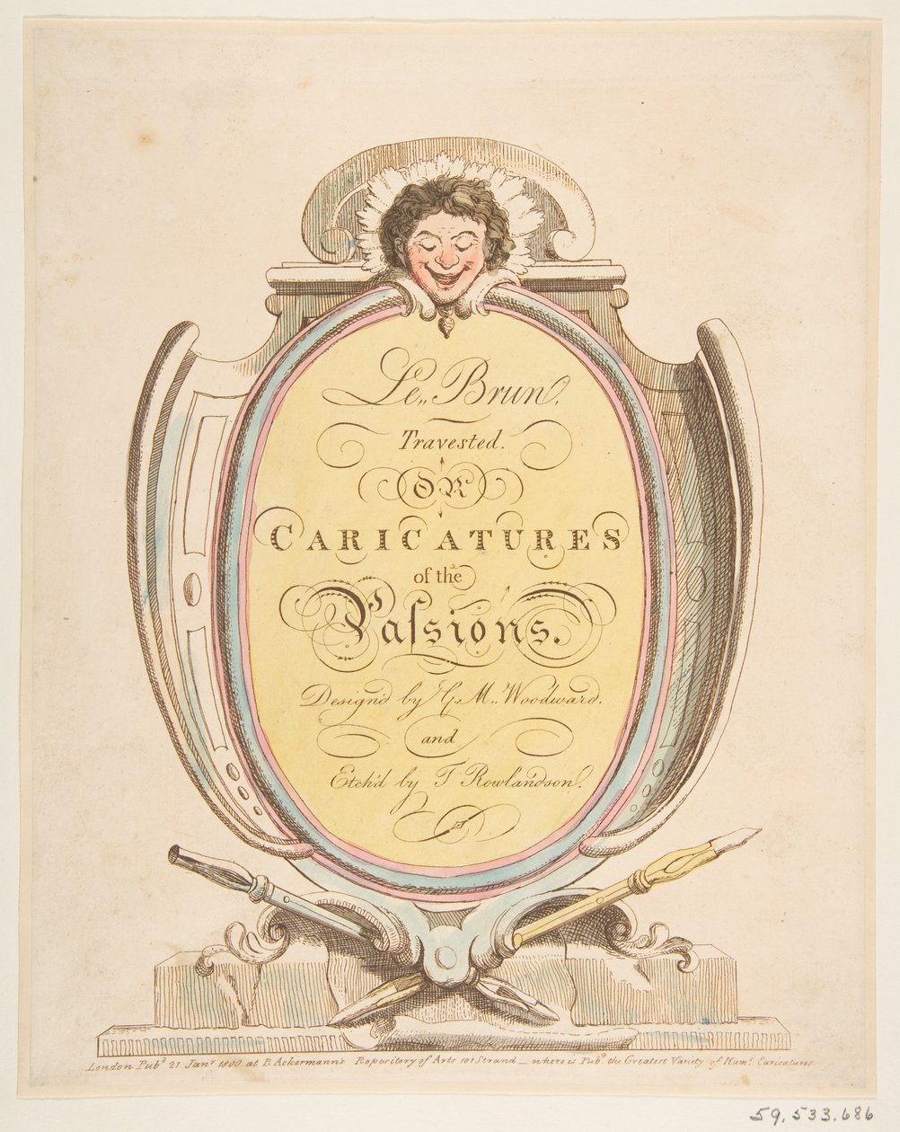 Titelseite: Le Brun Travested, oder Karikaturen der Leidenschaften, 21. Januar 1800 von Thomas Rowlandson