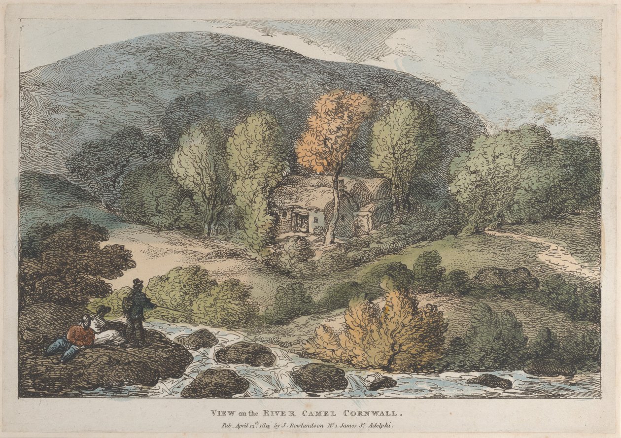 Blick auf den Fluss Camel Cornwall, aus Ansichten in Cornwall, 12. April 1812 von Thomas Rowlandson