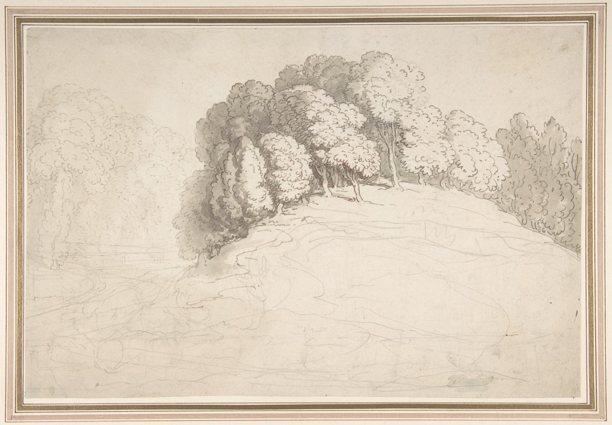 Bewaldeter Hang mit Hirschen von Thomas Rowlandson