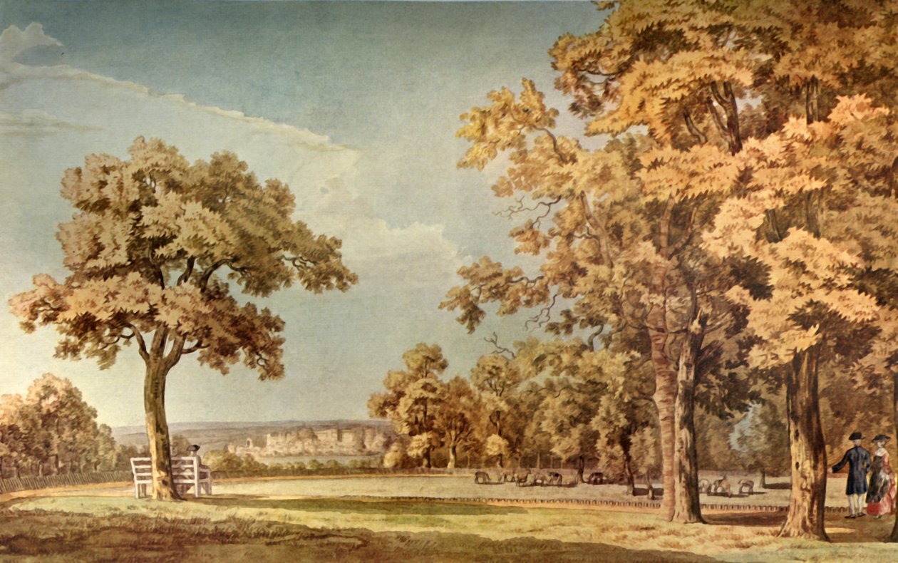 Windsor Castle vom Great Park nahe dem Ende des Long Walk von Thomas Sandby
