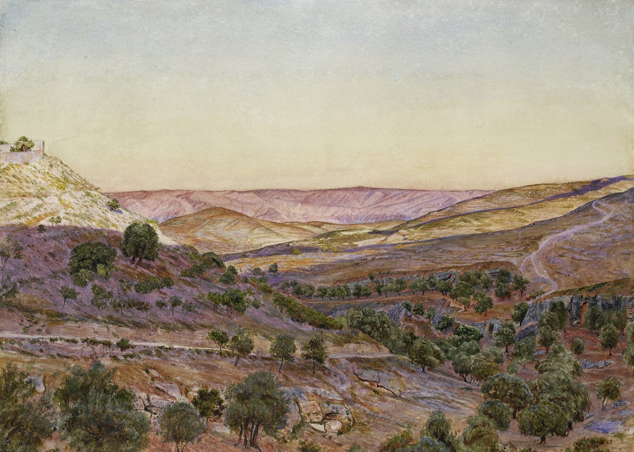 Die Hügel von Moab und das Tal von Hinnom, 1854 von Thomas Seddon