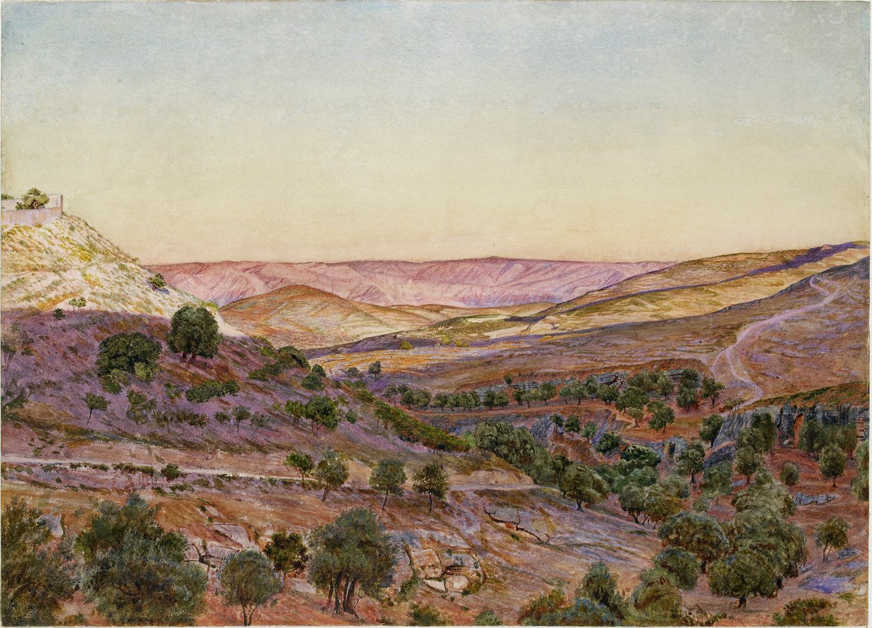 Die Hügel von Moab und das Tal von Hinnom, 1854 von Thomas Seddon