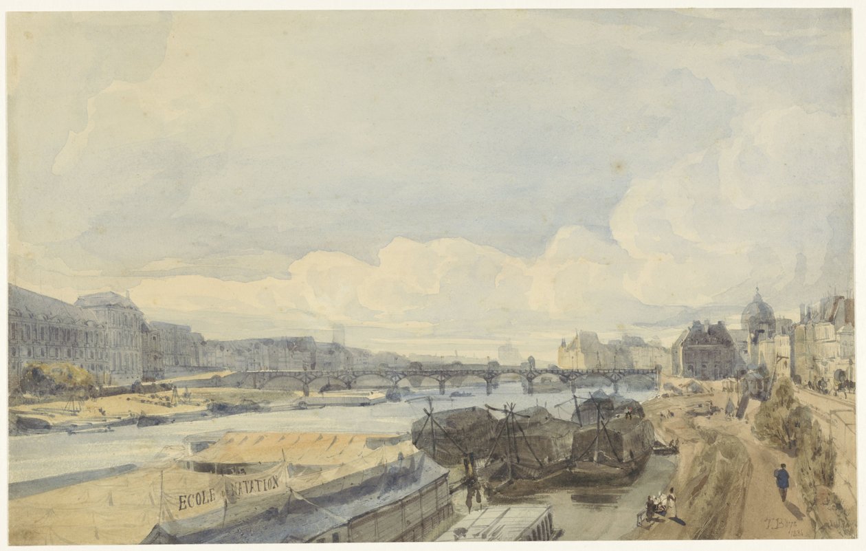 Blick über die Seine auf Höhe der Pont des Arts von Thomas Shotter Boys