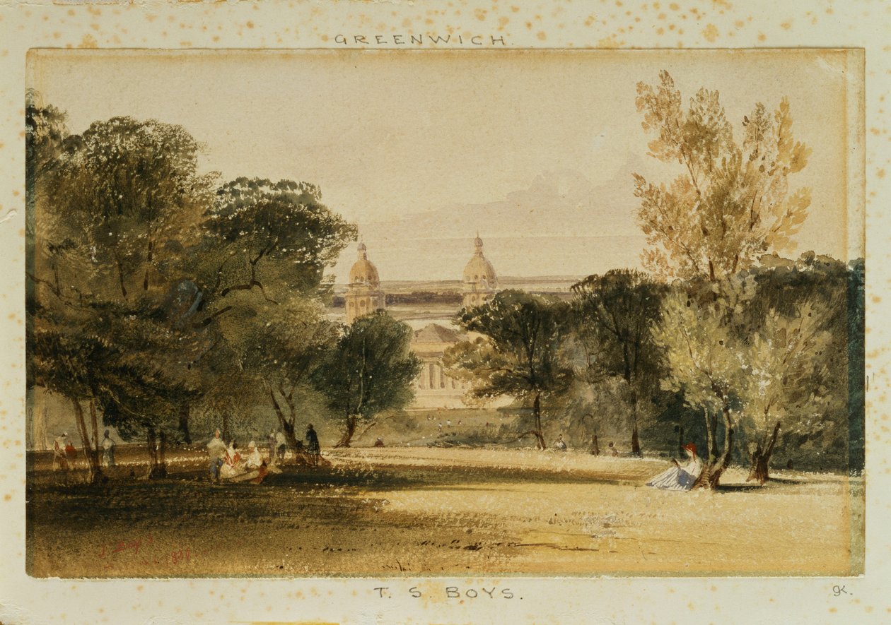 Greenwich Hospital vom Park aus, 1830 von Thomas Shotter Boys