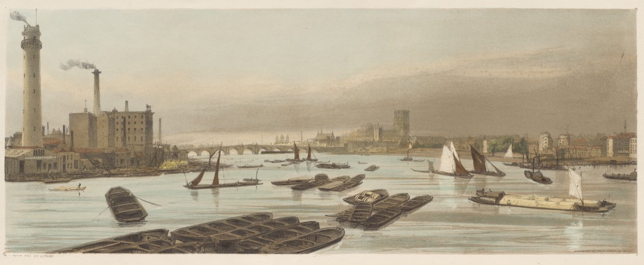 London wie es ist: Westminster, von der Waterloo-Brücke von Thomas Shotter Boys