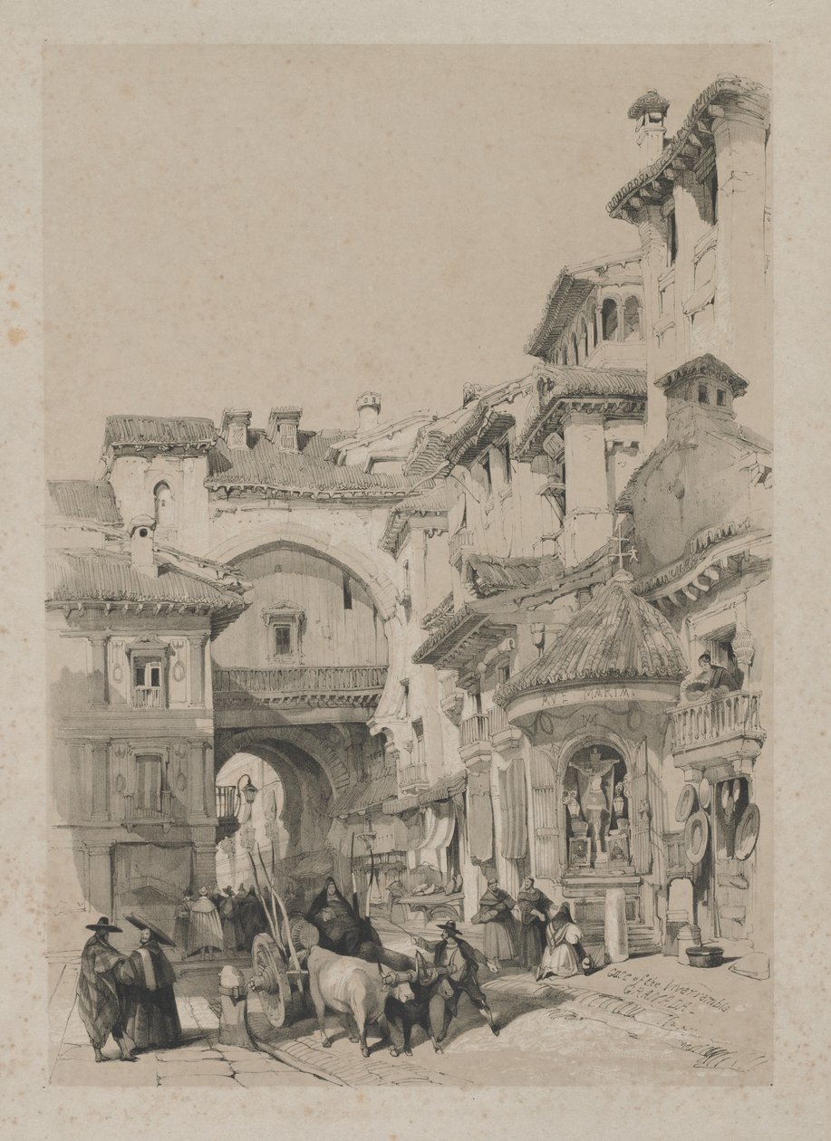 Malerische Skizzen in Spanien: Tor der Vivarrambla, Granada von Thomas Shotter Boys