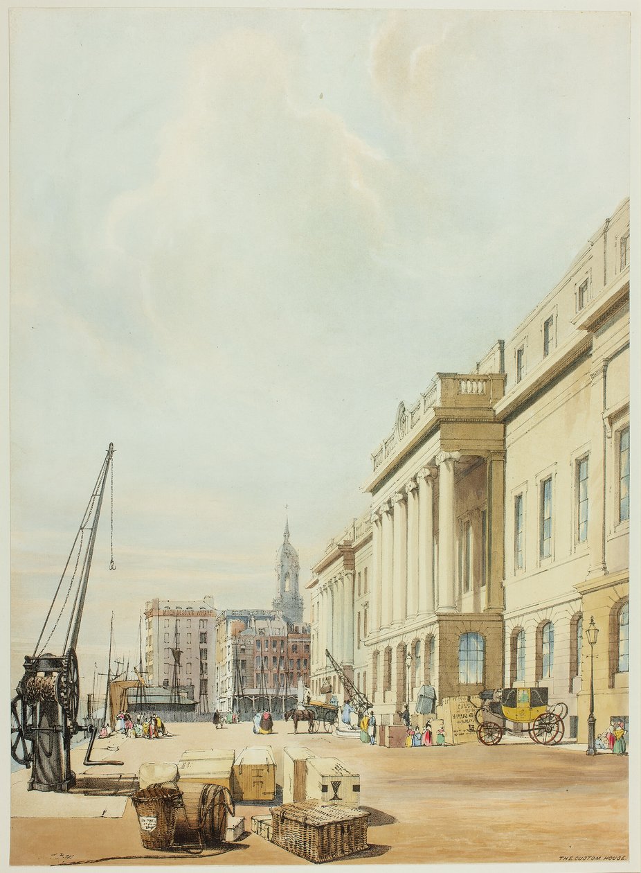 Das Zollhaus, dritte Platte aus Originalansichten von London wie es ist von Thomas Shotter Boys