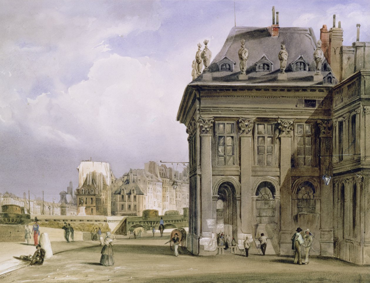 Die Île de la Cité vom Institut, Paris, ca. 1830-39 von Thomas Shotter Boys