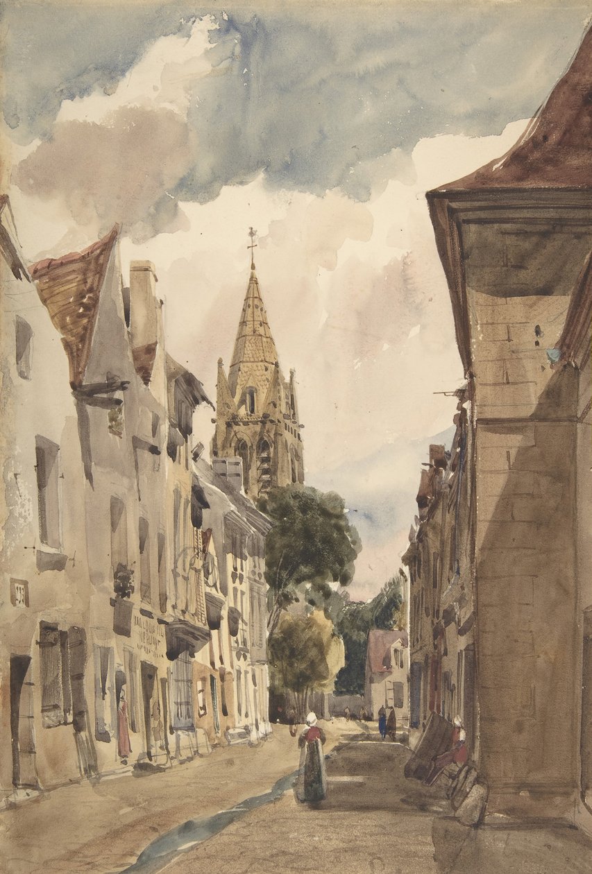 Ansicht von Issy Eine Straße in Issy-les-Moulineaux, Seine, 1820-74 von Thomas Shotter Boys
