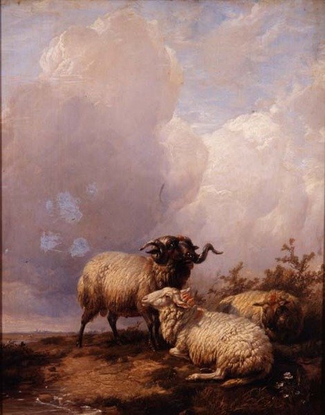 Schafe in der Landschaft von Thomas Sidney Cooper