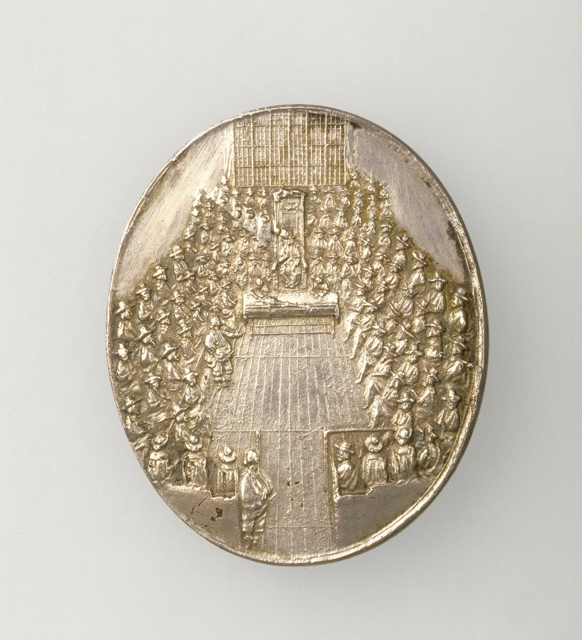 Dunbar-Medaille, das Parlamentshaus darstellend, 1650 (Rückseite) von Thomas Simon