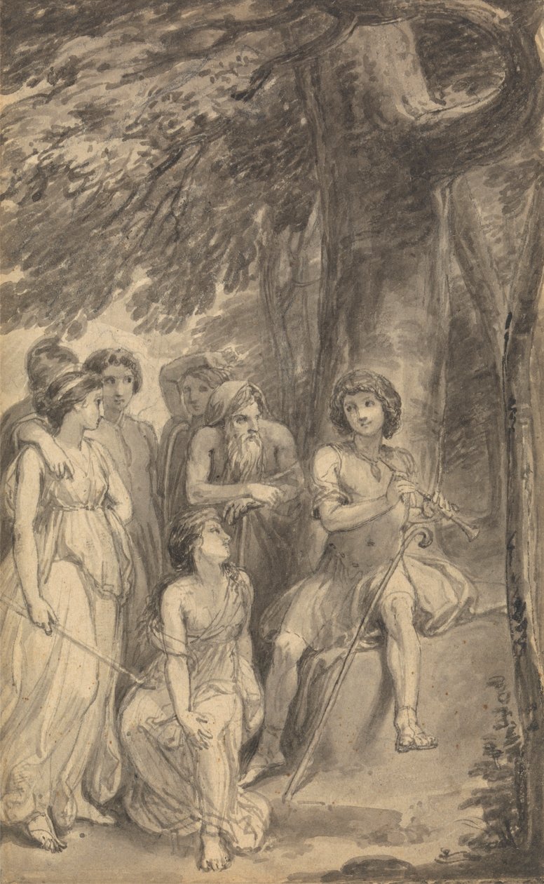 Eine von sechs Illustrationen zu Fénelons "Die Abenteuer des Telemach, Sohn des Odysseus" von Thomas Stothard