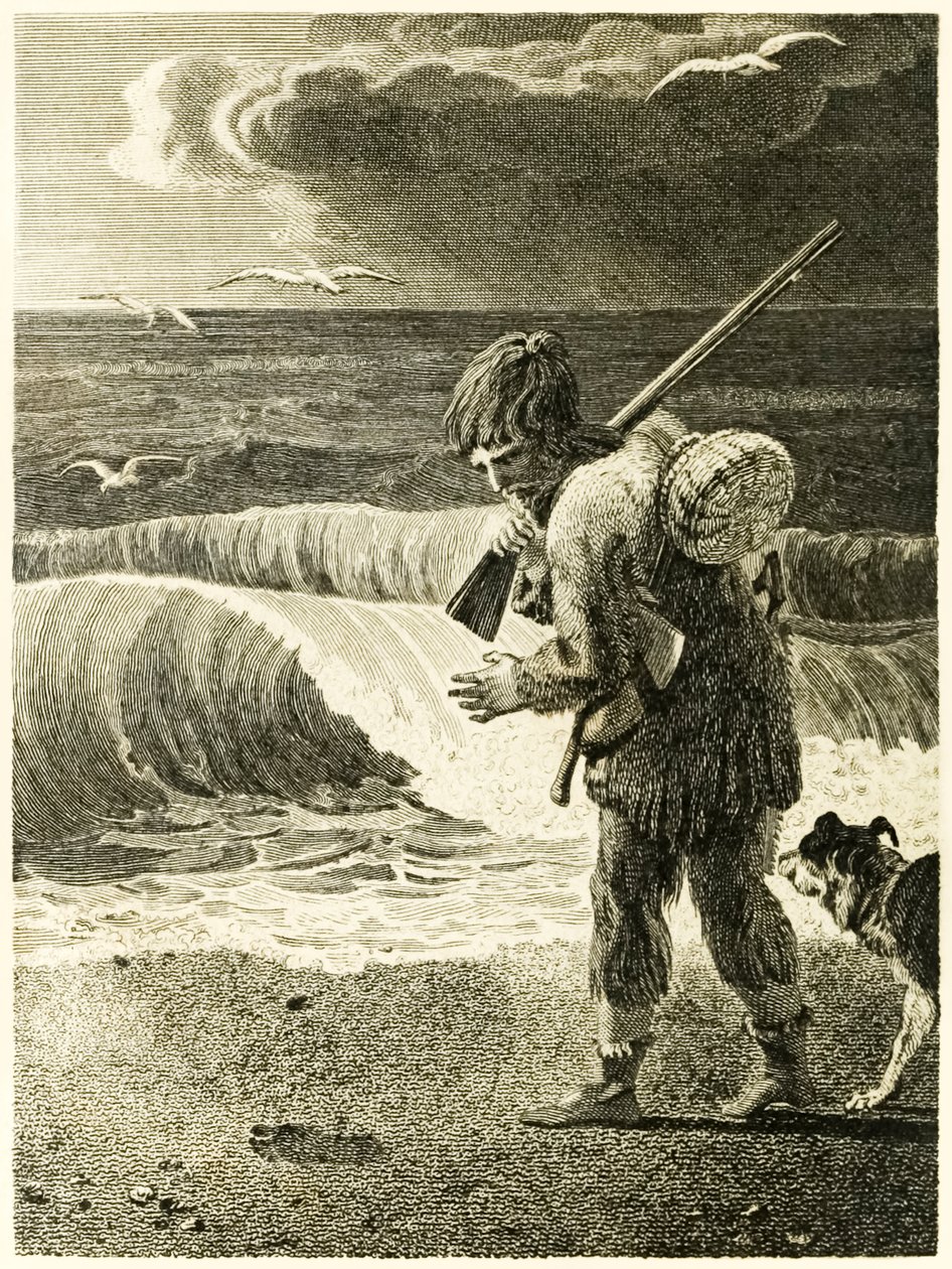 Robinson Crusoe entdeckt den Abdruck eines menschlichen Fußes aus 
