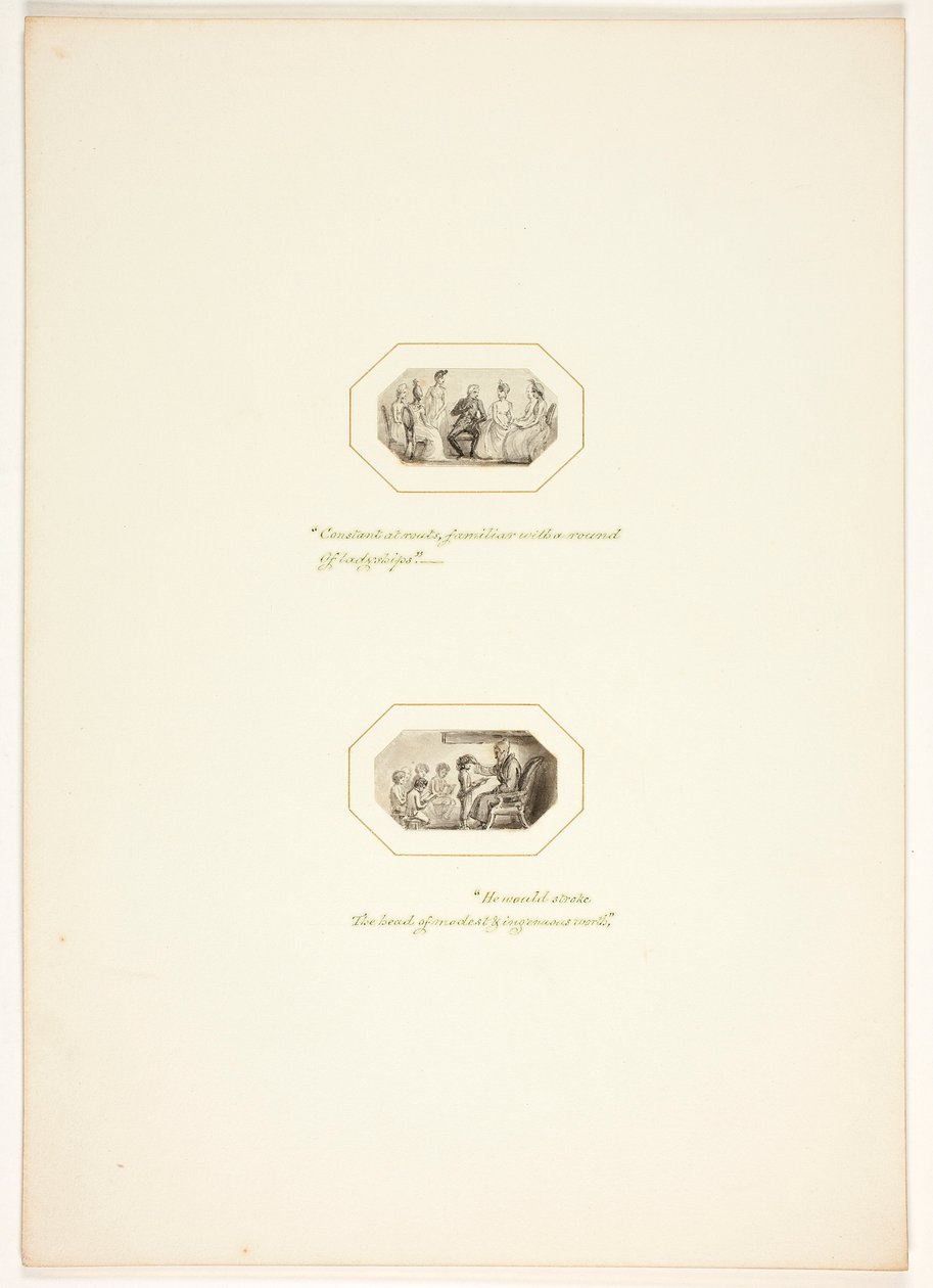 Studie für eine Platte aus The Task von Thomas Stothard
