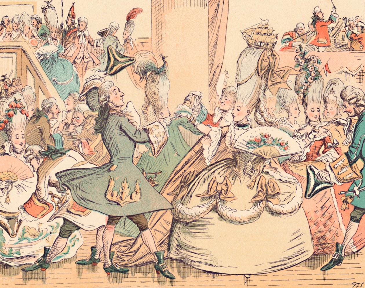 Ein Hofball im achtzehnten Jahrhundert, um 1884 von Thomas Strong Seccombe
