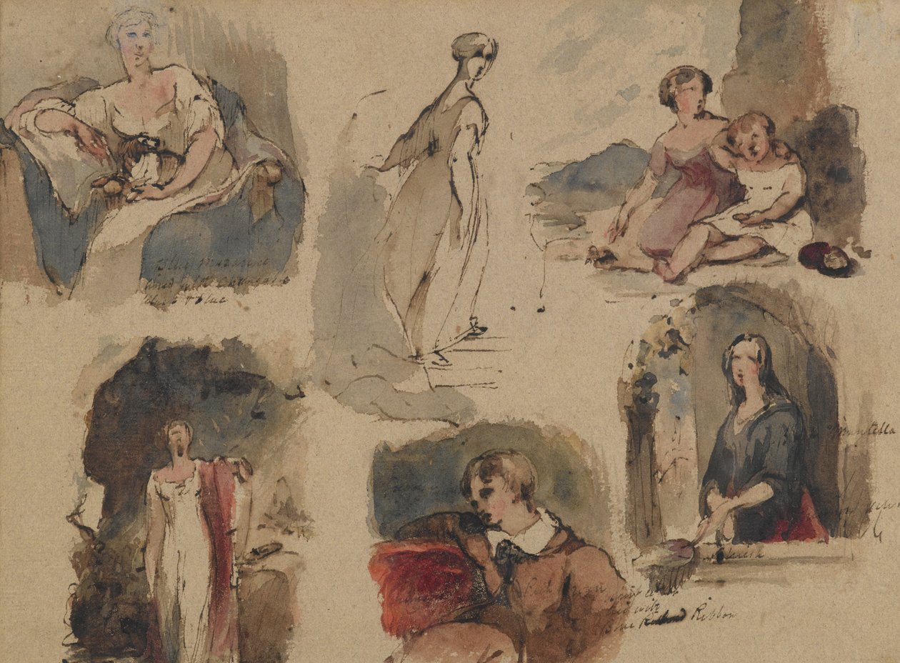 [Ohne Titel] (Sechs Figurenstudien, ca. 1830er Jahre) von Thomas Sully
