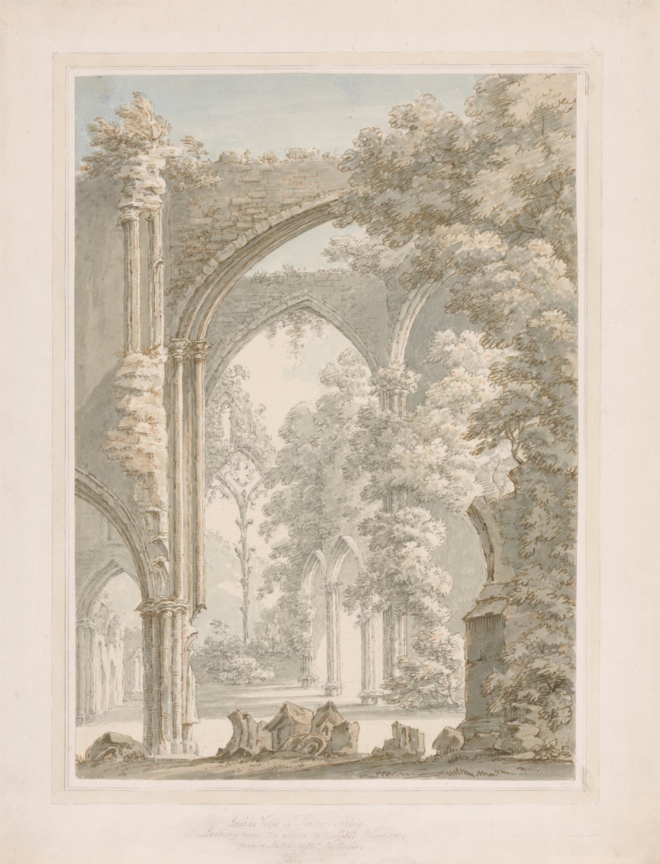 Innenansicht der Tintern Abbey vom Kirchenschiff zum Ostfenster von Thomas Sunderland