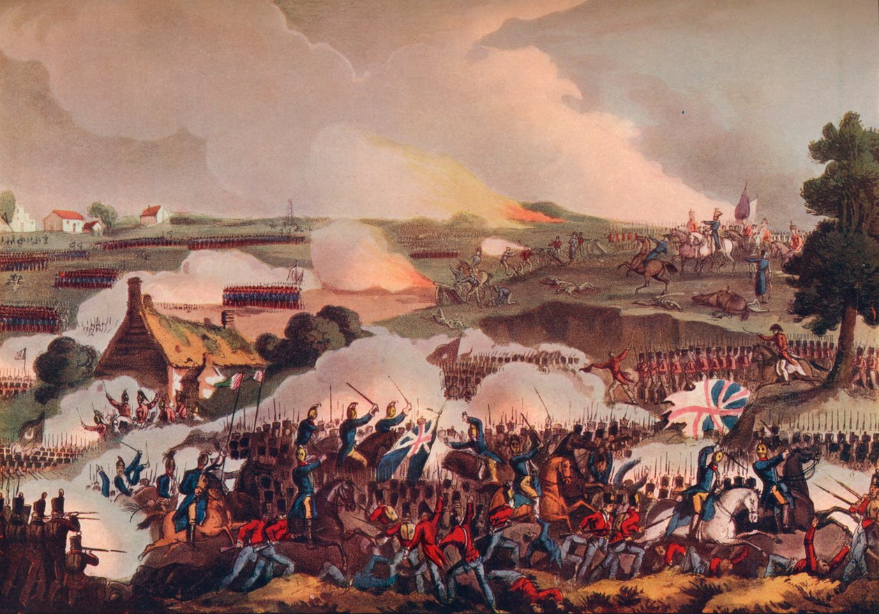 Das Zentrum der britischen Armee in Aktion bei der Schlacht von Waterloo, 19. Jahrhundert von Thomas Sutherland