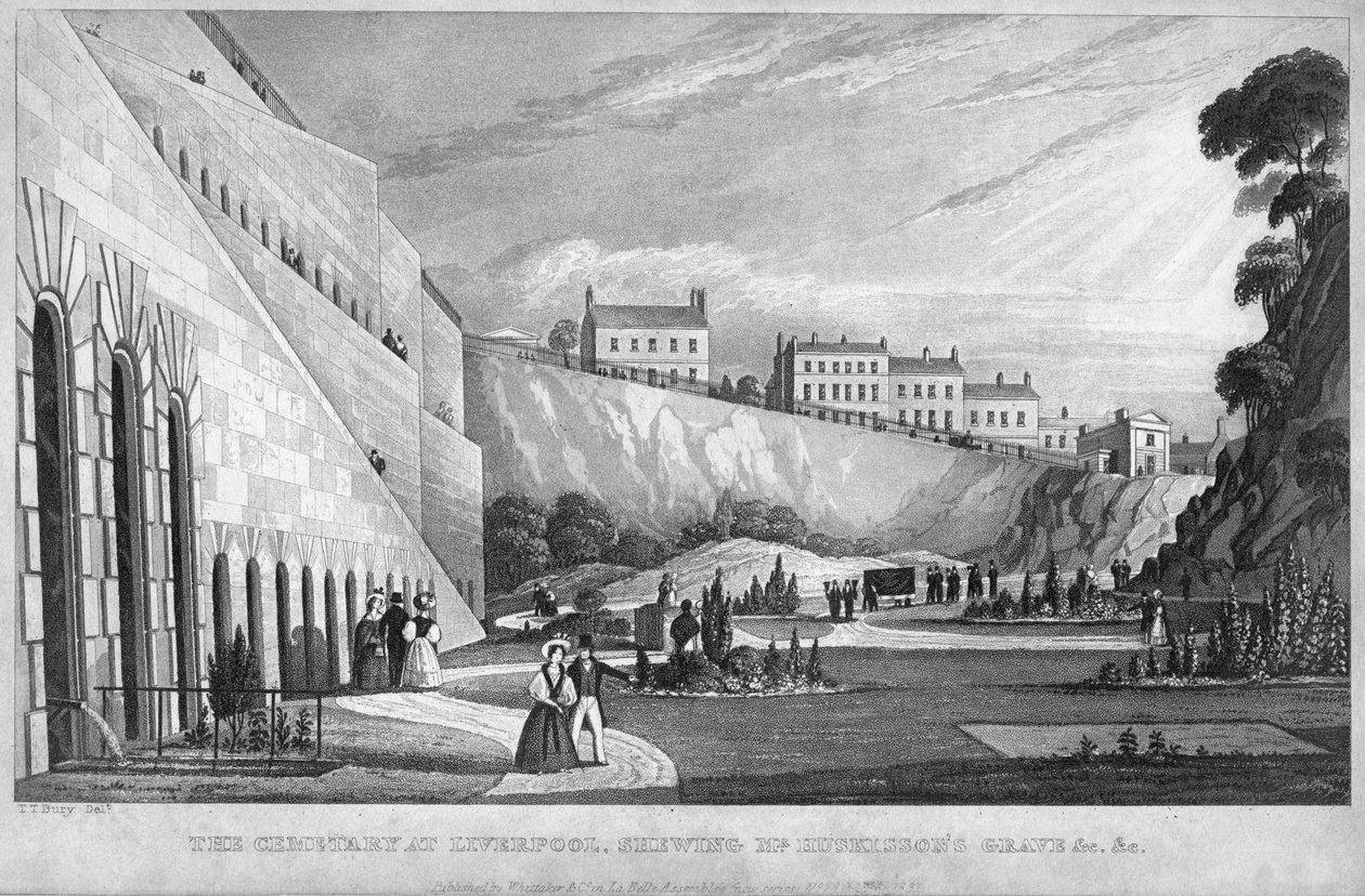 Der Friedhof in Liverpool, zeigt Mr. Huskissons Grab von Thomas Talbot Bury