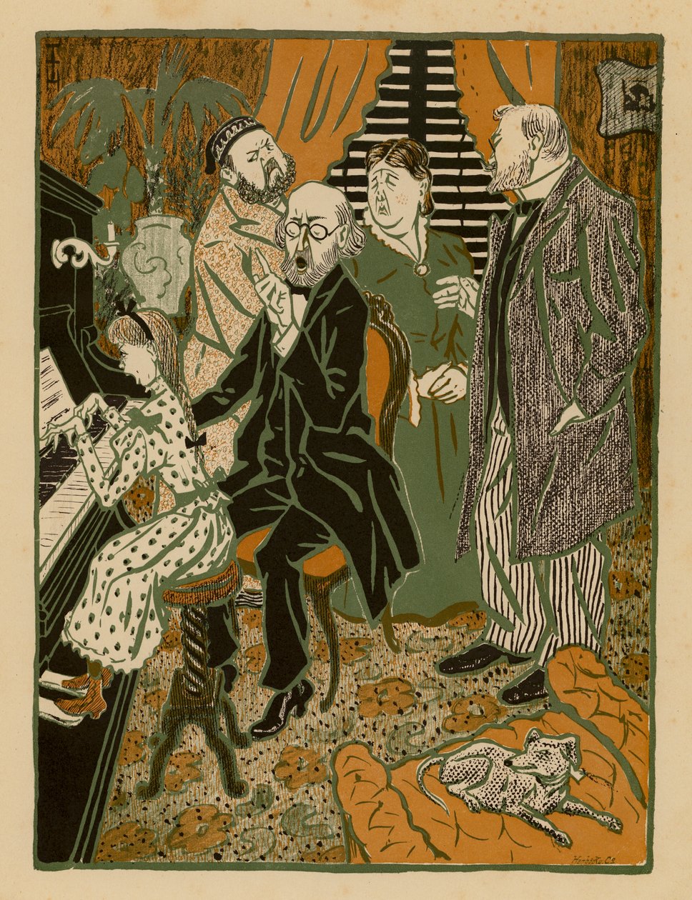 Kind bei einer langen Klavierstunde von Thomas Theodor Heine