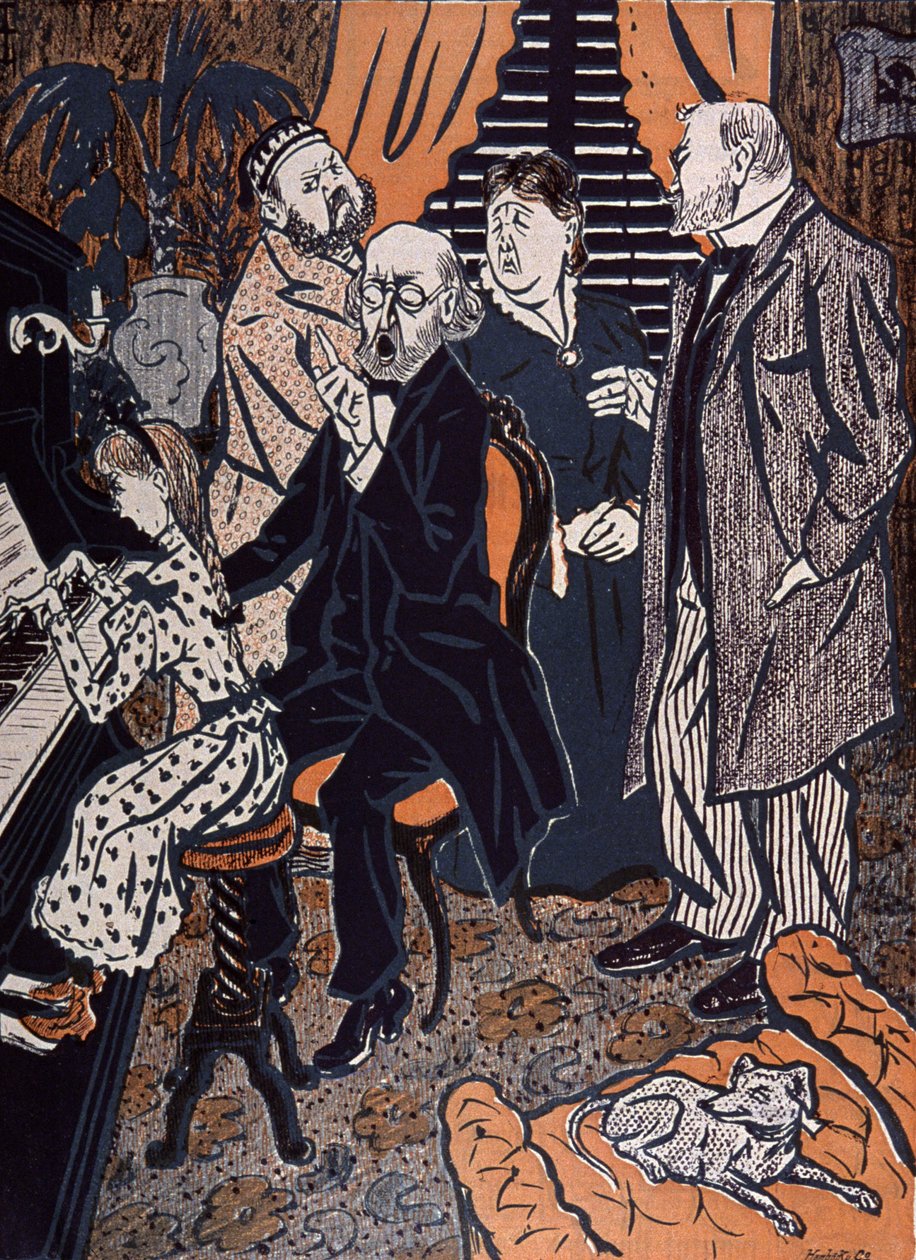 Familienkonzert am Klavier in: Simplicissimus, Deutschland von Thomas Theodor Heine