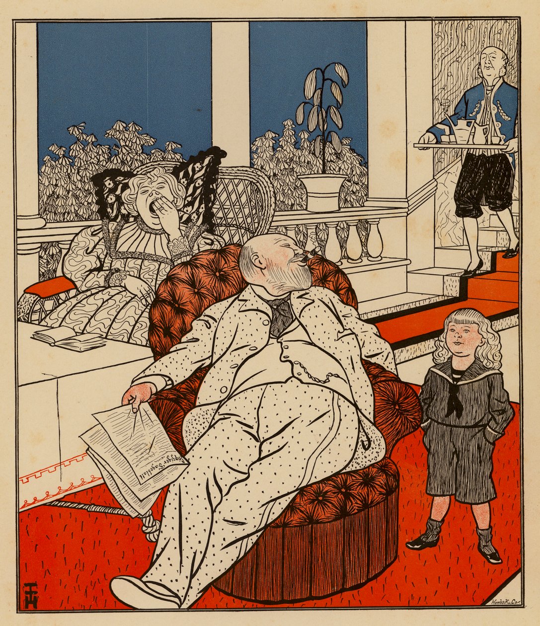 Junger Junge fragt seinen Vater, was er werden möchte, wenn er groß ist von Thomas Theodor Heine