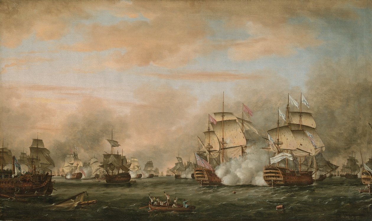 Die Schlacht von den Saintes, 9.-12. April 1782 von Thomas Whitcombe