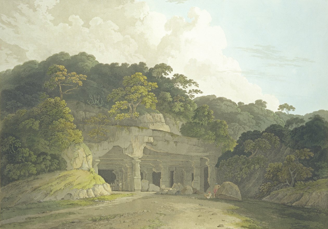 Der Eingang zur Elephanta-Höhle, Tafel 58 aus 