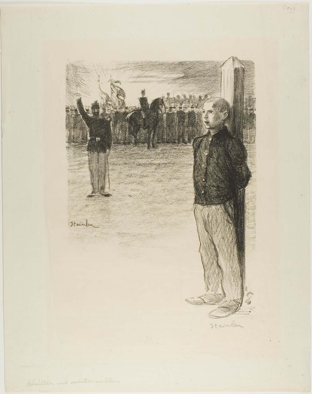Zivile Rehabilitation und militärische Hinrichtung von Théophile Alexandre Pierre Steinlen